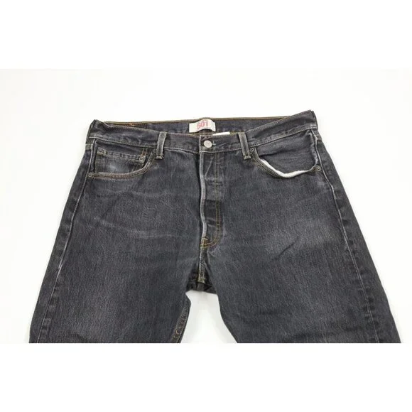 Vtg Y2K Levis 501xx Mens 34x32 Faded Button Fly Original Fit Denim Jeans Black